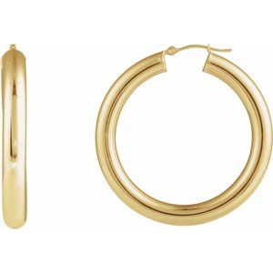 14K Hoop Earrings 5mm wide