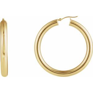 14K Hoop Earrings 5mm wide