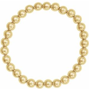 14K Yellow Gold-Filled Elastic Bead 6 1/2" Bracelet