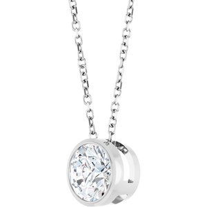 14k Gold Lab-Grown Diamond Solitaire Bezel-Set Necklace