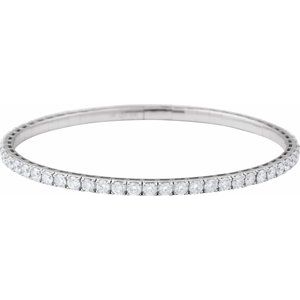 14k Lab Created Diamond Flexible full Bangle 7" Bracelet