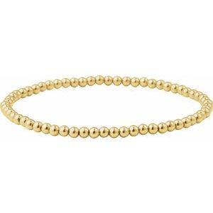 14K Yellow Gold-Filled Elastic Bead 6 1/2" Bracelet