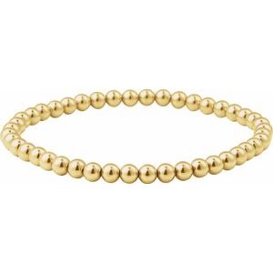 14K Yellow Gold-Filled Elastic Bead 6 1/2" Bracelet