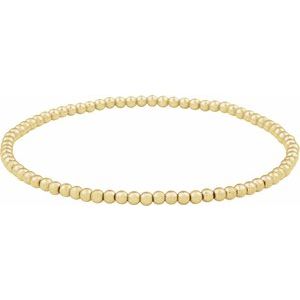 14K Yellow Gold-Filled Elastic Bead 6 1/2" Bracelet