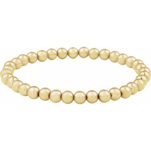 14K Yellow Gold-Filled Elastic Bead 6 1/2" Bracelet