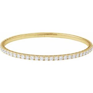 14k Lab Created Diamond Flexible full Bangle 7" Bracelet