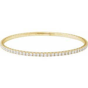14k Lab Created Diamond Flexible full Bangle 7" Bracelet