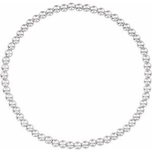Sterling Silver Elastic Bead 6 1/2" Bracelet