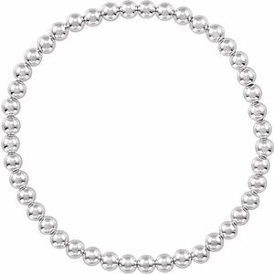 Sterling Silver Elastic Bead 6 1/2" Bracelet