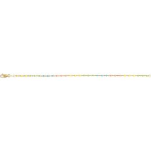14K Yellow Gold-Filled 1.7 mm Multicolor Enamel Bead Chain