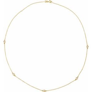 14K Lab-Grown Diamond 3-5-7 Station 18" Necklace