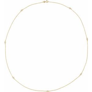 14K Lab-Grown Diamond 3-5-7 Station 18" Necklace