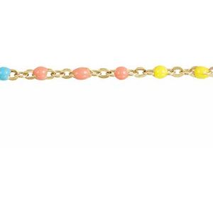 14K Yellow Gold-Filled 1.7 mm Multicolor Enamel Bead Chain