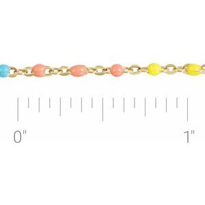 14K Yellow Gold-Filled 1.7 mm Multicolor Enamel Bead Chain