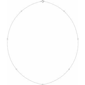 14K Lab-Grown Diamond 3-5-7 Station 18" Necklace