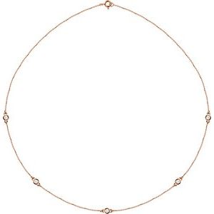 14K Lab-Grown Diamond 3-5-7 Station 18" Necklace