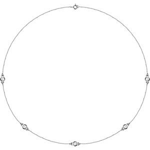 14K Lab-Grown Diamond 3-5-7 Station 18" Necklace