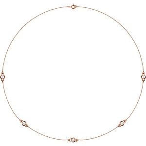 14K Lab-Grown Diamond 3-5-7 Station 18" Necklace