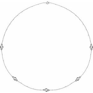 14K Lab-Grown Diamond 3-5-7 Station 18" Necklace