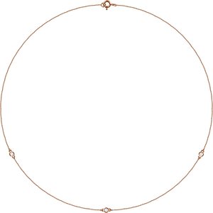 14K Lab-Grown Diamond 3-5-7 Station 18" Necklace