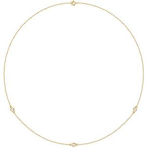 14K Lab-Grown Diamond 3-5-7 Station 18" Necklace