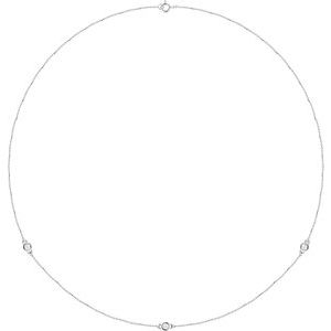 14K Lab-Grown Diamond 3-5-7 Station 18" Necklace