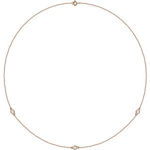 14K Lab-Grown Diamond 3-5-7 Station 18" Necklace