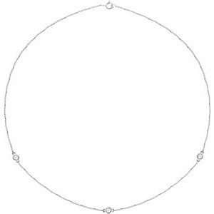 14K Lab-Grown Diamond 3-5-7 Station 18" Necklace