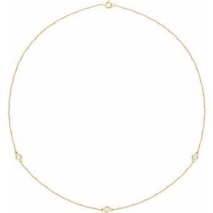 14K Lab-Grown Diamond 3-5-7 Station 18" Necklace