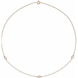 14K Lab-Grown Diamond 3-5-7 Station 18" Necklace