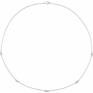 14K Lab-Grown Diamond 3-5-7 Station 18" Necklace