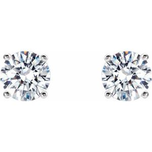 14K Gold Four Prong Lab-Grown Diamond Stud Earrings