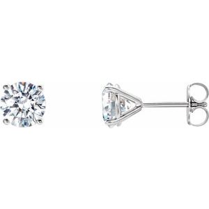 14K Gold Four Prong Lab-Grown Diamond Stud Earrings