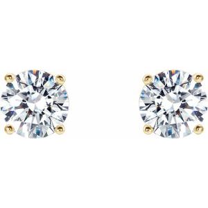 14K Gold Four Prong Lab-Grown Diamond Stud Earrings