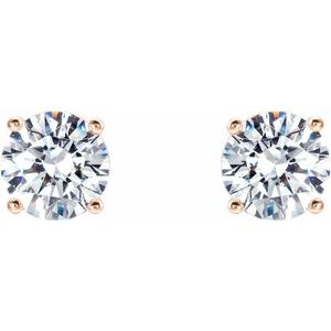 14K Gold Four Prong Lab-Grown Diamond Stud Earrings