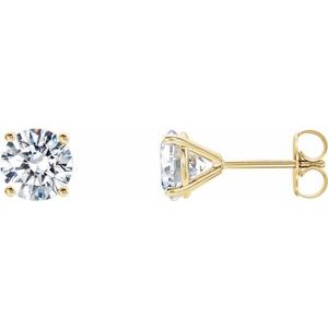 14K Gold Four Prong Lab-Grown Diamond Stud Earrings