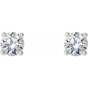 14K Gold Four Prong Lab-Grown Diamond Stud Earrings