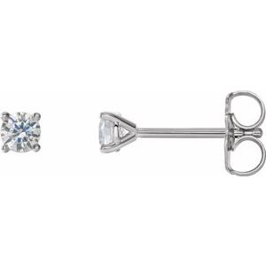 14K Gold Four Prong Lab-Grown Diamond Stud Earrings