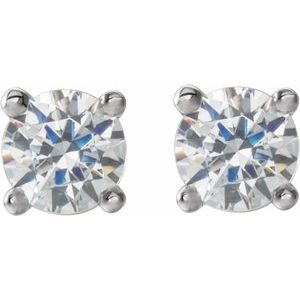 14K Gold Four Prong Lab-Grown Diamond Stud Earrings