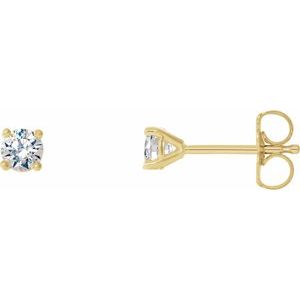14K Gold Four Prong Lab-Grown Diamond Stud Earrings