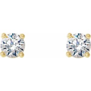 14K Gold Four Prong Lab-Grown Diamond Stud Earrings