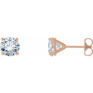 14K Gold Four Prong Lab-Grown Diamond Stud Earrings
