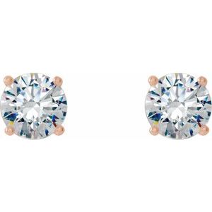 14K Gold Four Prong Lab-Grown Diamond Stud Earrings