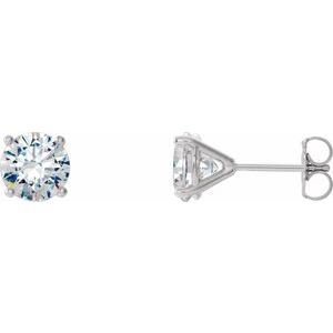 14K Gold Four Prong Lab-Grown Diamond Stud Earrings