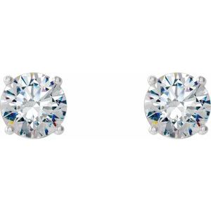 14K Gold Four Prong Lab-Grown Diamond Stud Earrings