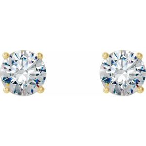 14K Gold Four Prong Lab-Grown Diamond Stud Earrings