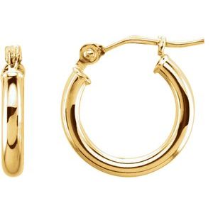 14K Hoop Earrings 2mm wide