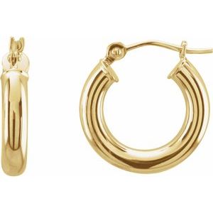 14K Hoop Earrings 3mm wide