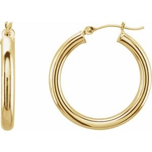 14K Hoop Earrings 3mm wide
