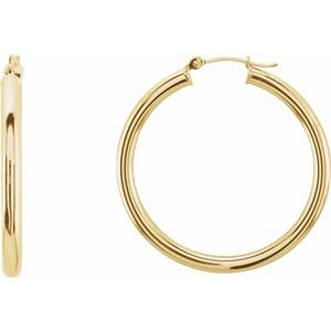 14K Hoop Earrings 3mm wide